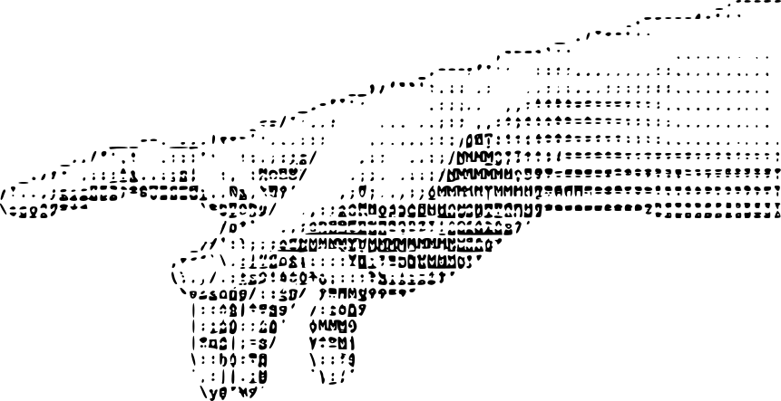 ASCII hand reaching from the digital world